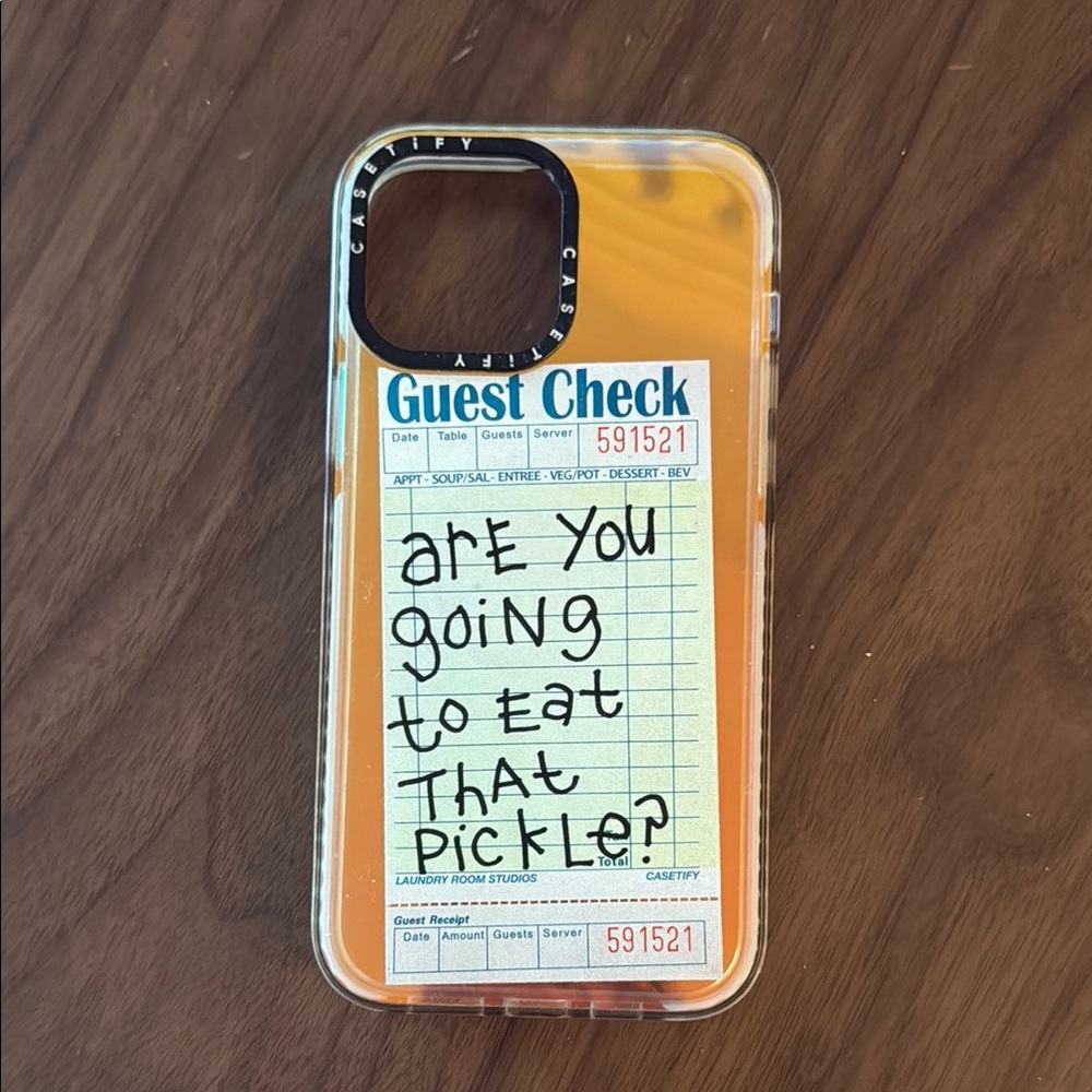 Transparent Phone Case with Pickle Design -13 pro max